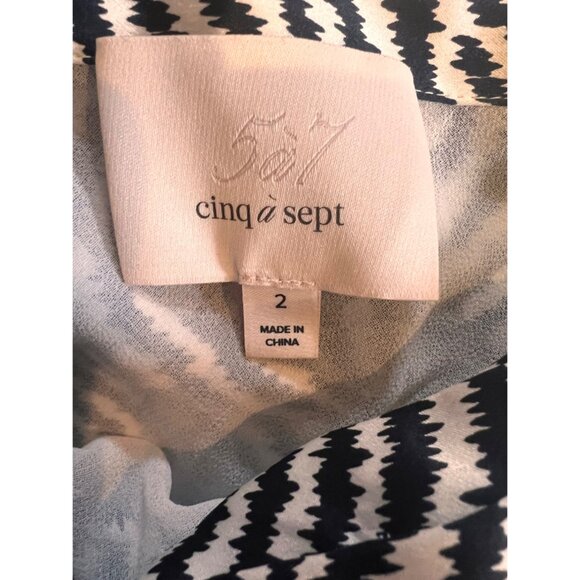 NEW CINQ A SEPT Cinq A Sept Soliel one-shoulder ruffled dress SIZE 2 - Picture 8 of 10